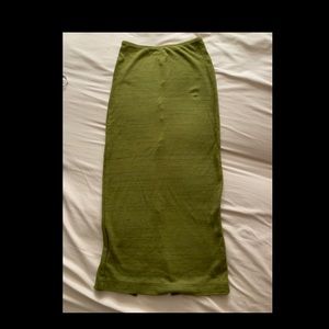American Apparel Midi Pencil Skirt  (Olive)